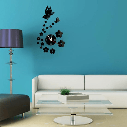 Stickers Muraux - CrystalButterflyClocks™ - Noir - Déco Pour Tous